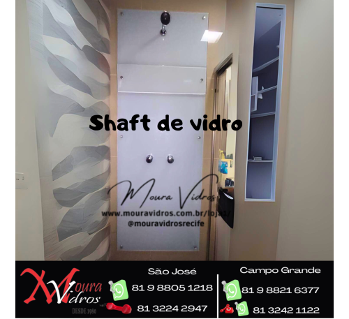 SHAFT DE VIDRO ADESIVADO / PINTADO / SERIGRAFADO